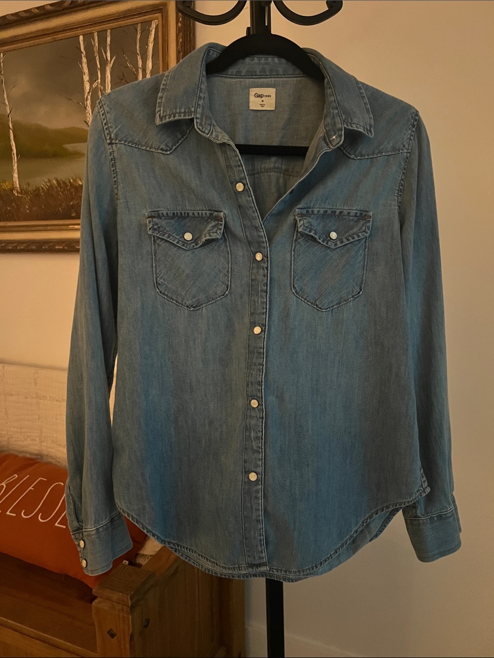 GAP Light Blue Denim Western Shirt